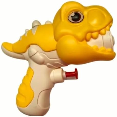 Dinosaur Water Gun for Kids, T-Rex Design, Yellow and Beige