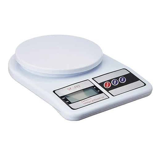 Digital Kitchen Scale SF-400, LCD Display, 10kg Capacity, White