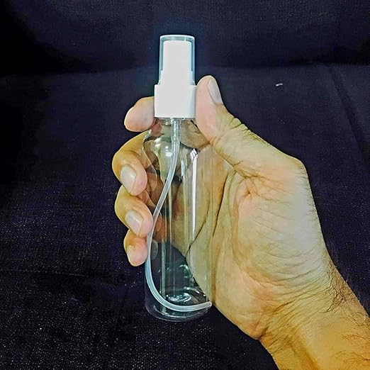 Clear Glass Spray Bottle with White Sprayer, 100ml, Fine Mist Atomiser