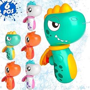 ZEBNYYA 6PCS Animal Water Gun for Kids, Mini Squirt Gun Water Blaster Soaker Toys, Dinosaur Dog Unicorn Shape Small Water Pistol Gun for Summer Outdoor Pool/Beach/Yard/Party Play