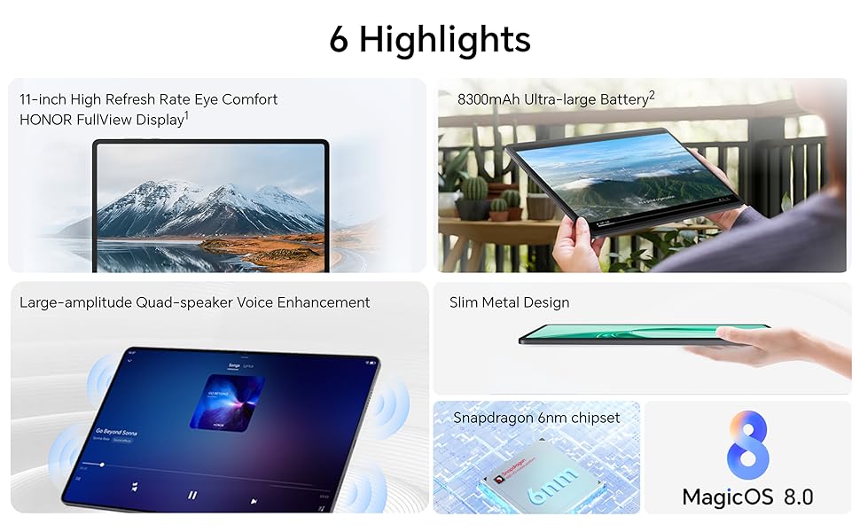 HONOR Pad X8a 4GB RAM 128GB ROM 11 Inch Tablet Space Grey Wi-Fi