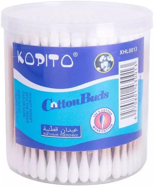 Kopito Cotton Buds, 100% Pure Cotton, Round Tips, XHL0013