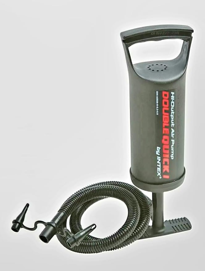 Double Quick High Output Manual Air Pump with Flexible Hose, Black