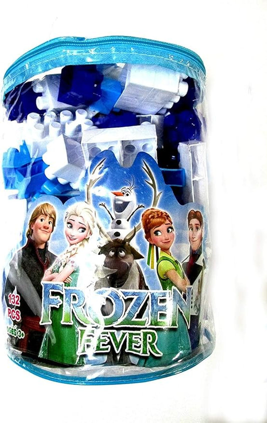 Frozen Fever Building Blocks Set, 132 Pieces, Educational Construction Toy with Storage Container