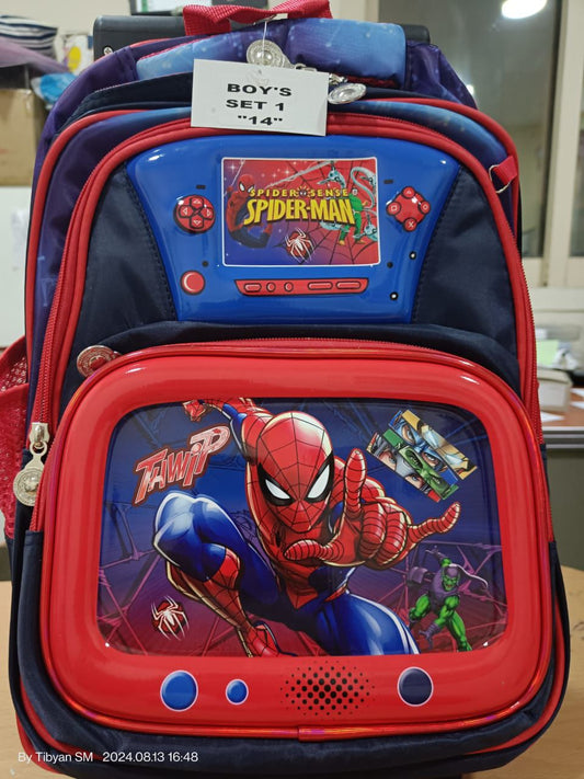 Kids Spiderman School Bag Backpack Rucksack Children Travel Back To School