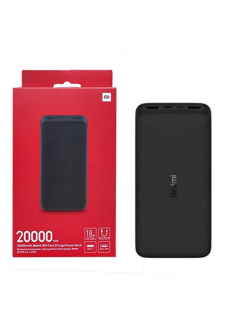 Xiaomi Redmi 18W Fast Charge Power Bank 20000mAh Black