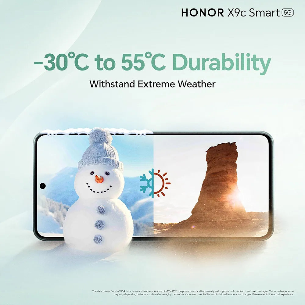 HONOR X9c Smart 5G (12+12+256GB), 120Hz 6.8 Inh Display, Drop Resitant, Scratch Resistant, Water Resistant Smartphone, Moonlight White - UAE Version