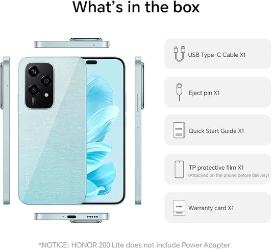 HONOR 200 Lite, 5G Dual SIM, RAM 8GB , ROM 256GB, 6,7” Anti-Drop AMOLED Display, 108MP Camera,- International Version