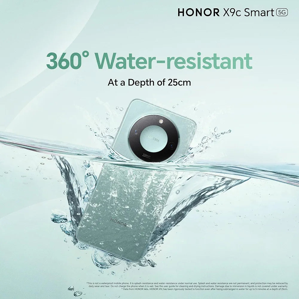 HONOR X9c Smart 5G (12+12+256GB), 120Hz 6.8 Inh Display, Drop Resitant, Scratch Resistant, Water Resistant Smartphone, Moonlight White - UAE Version