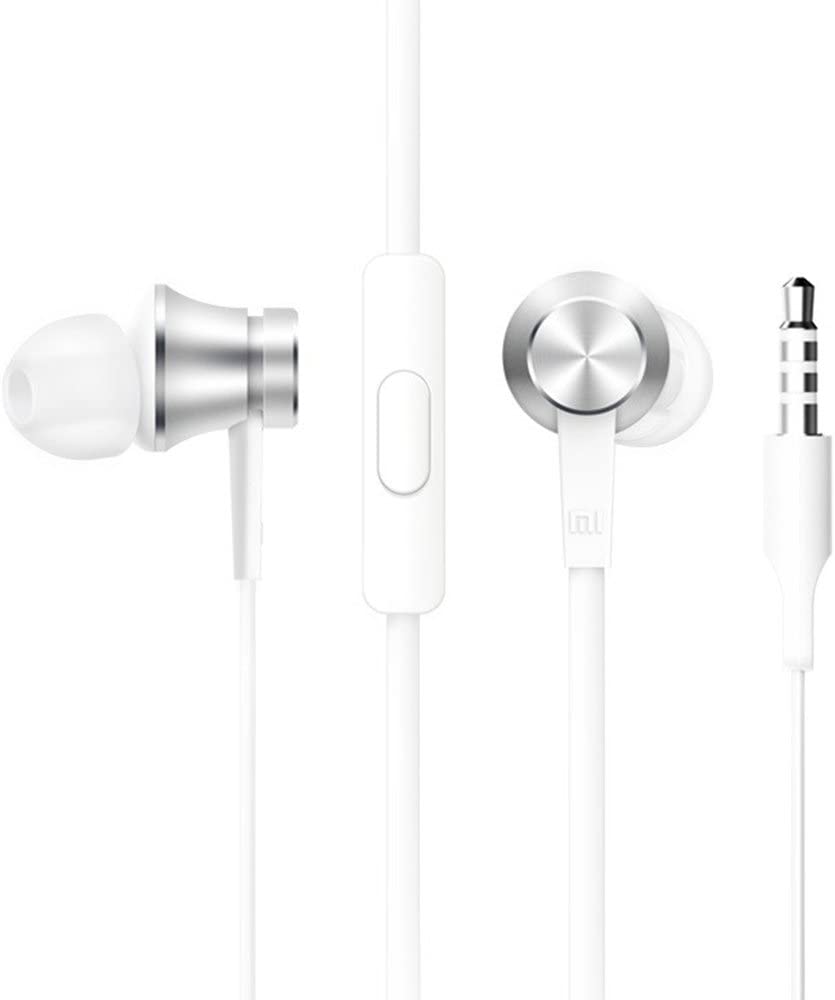 Xiaomi Mi Piston In-Ear Headphones Basic [High Sensitivity Mic & Remote, powerful bass, Replaceable Earbuds, Global Version with Warranty ZBW4355TY] - Compatible Smartphones/Tablets/PC Silver, Wired